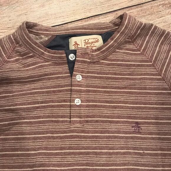 Original Penguin Striped 3 Button Shirt Size M GUC - Picture 5 of 5